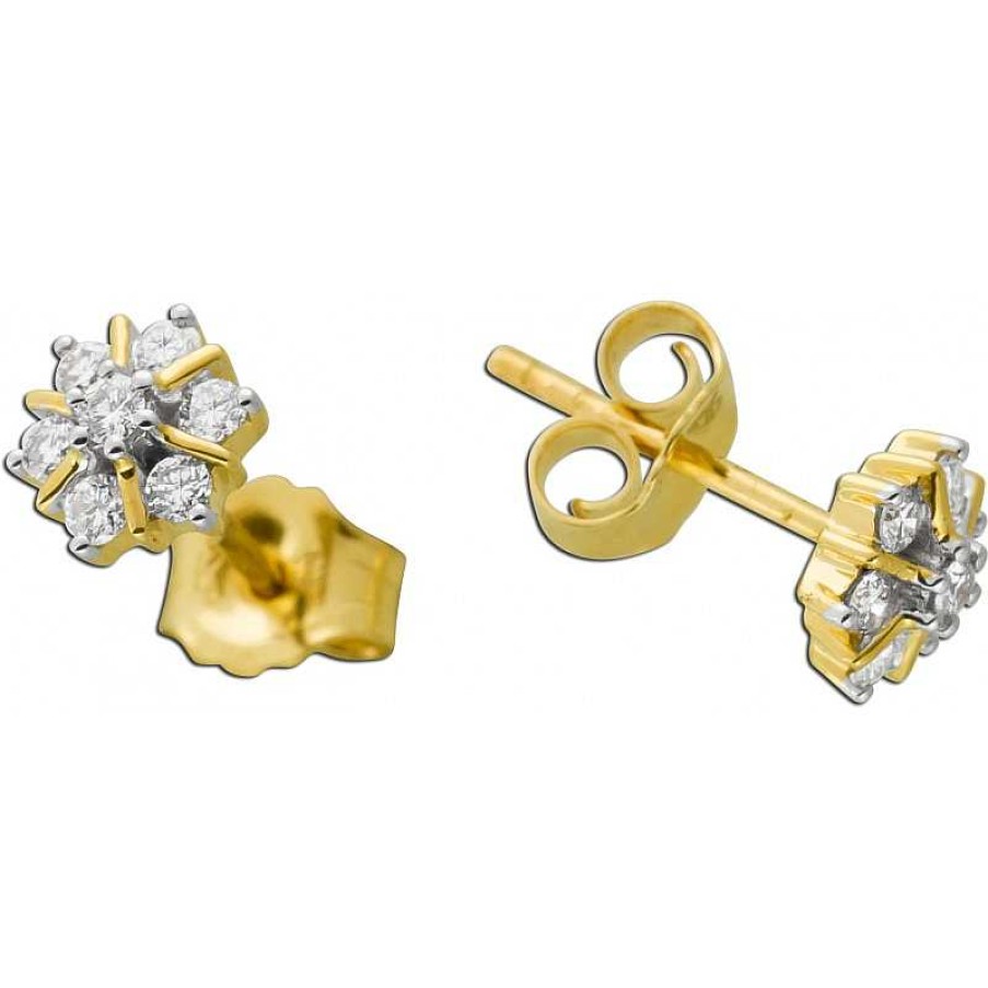 Ohrringe CH.ABRAMOWICZ | Diamat Ohrstecker Gelbgold 585 14 Brillanten 0,18Ct W/Si