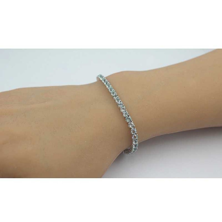 Armband CH.ABRAMOWICZ | Tennisarmband Silber 925 Blautopas Edelsteine Rhodiniert Poliert