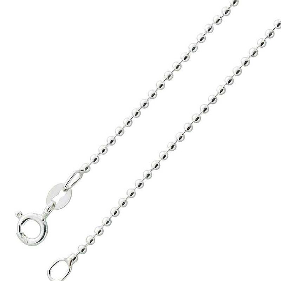 Halskette UNO A ERRE | Uno A Erre Kugelkette Herrenkette Halskette Collier Silberkette Silber Sterling 925 Massiv Poliert 1Mm