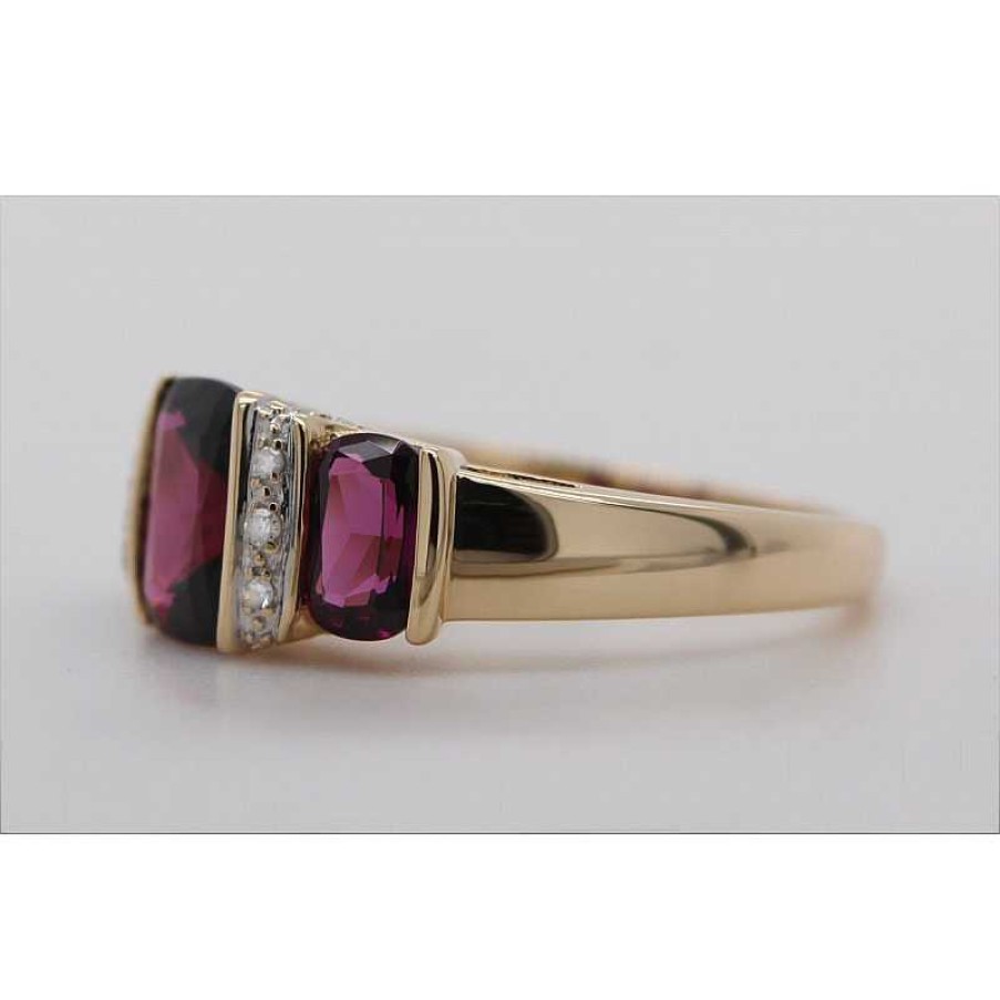 Ringe CH.ABRAMOWICZ | Ring Gelbgold 585 Almadine Granate 2,90Ct. 6 Brillanten 0,10Ct.Tw/Si