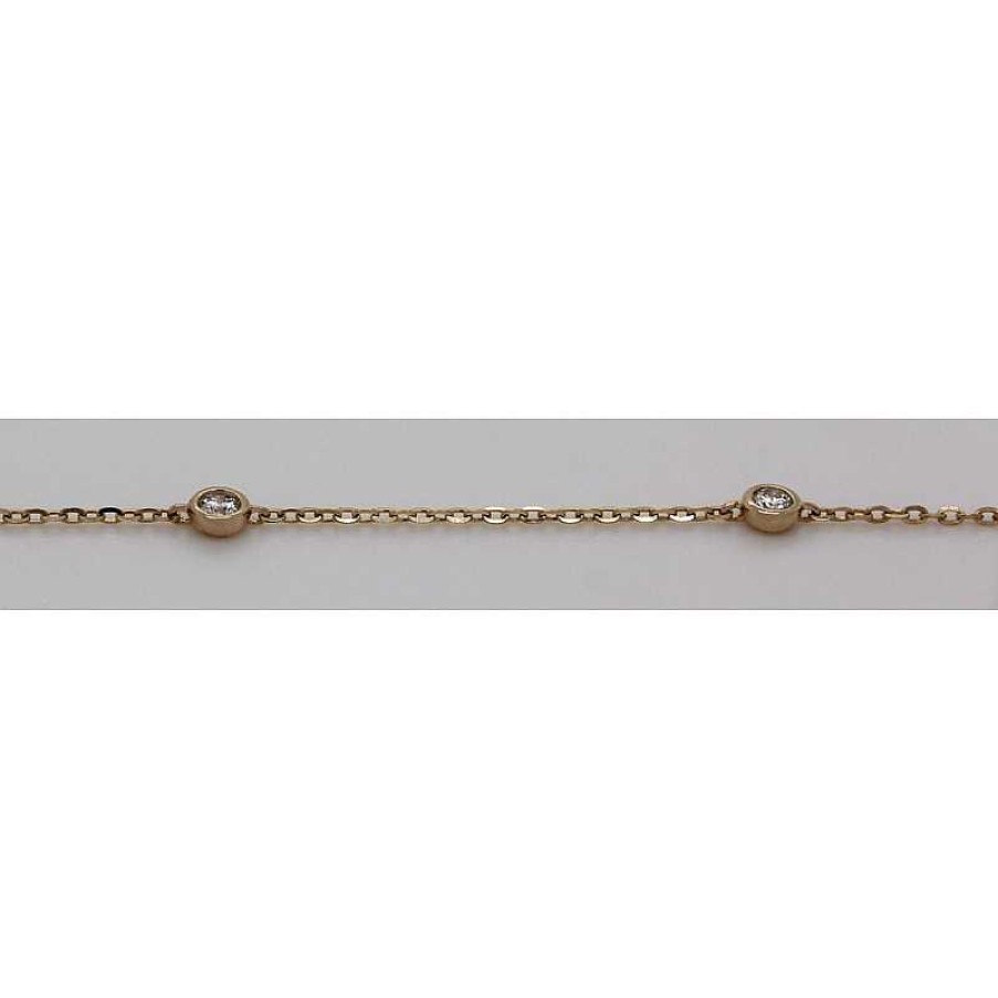 Halskette CH.ABRAMOWICZ | Diamant Collier Gelbgold 585 14 Karat 11 Brillanten 0,48Ct Tw/Vsi