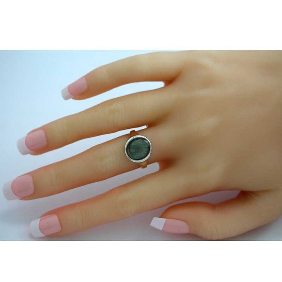 Ringe CH.ABRAMOWICZ | Damen Edelstein Ring Silber 925 Labradorit Cabochon Oval