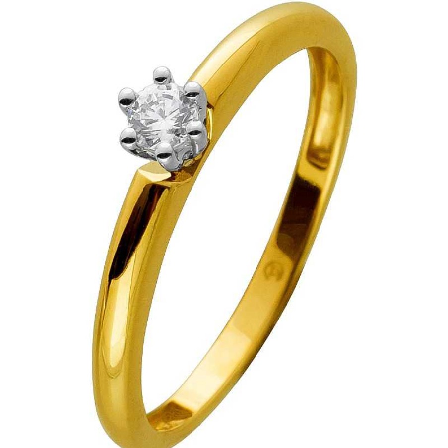 Ringe CH.ABRAMOWICZ | Solit R Ring Gelbgold585 14Karat 1 Brillant 0,10Ct W/Si Verlobungsring