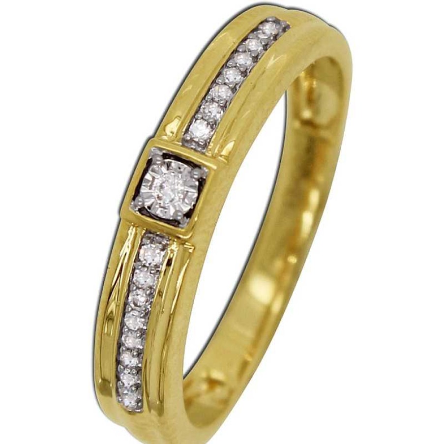 Ringe CH.ABRAMOWICZ | Diamantring Gelbgold 585 14 Karat 17 Diamanten 0,07Ct W/Si