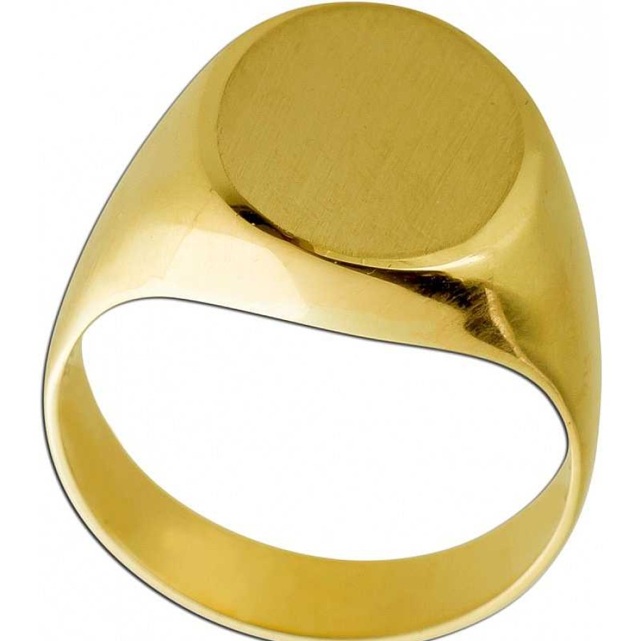 Ringe Statements for Men by Abramowicz | Siegelring Gelbgold 585 14 Karat Oval Mattierte Oberfl Che