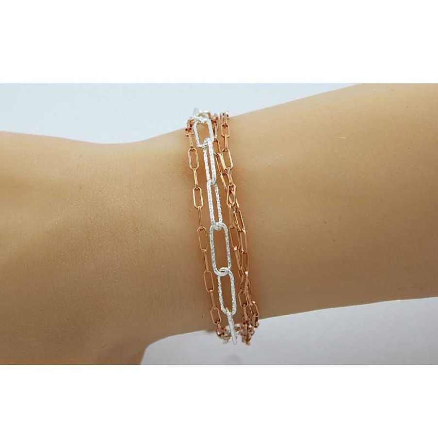 Armband CH.ABRAMOWICZ | Armband 4-Reihig Silber 925Teils Rose Vergoldet Ankerarmband 18+3Cm Verl Ngerungskette