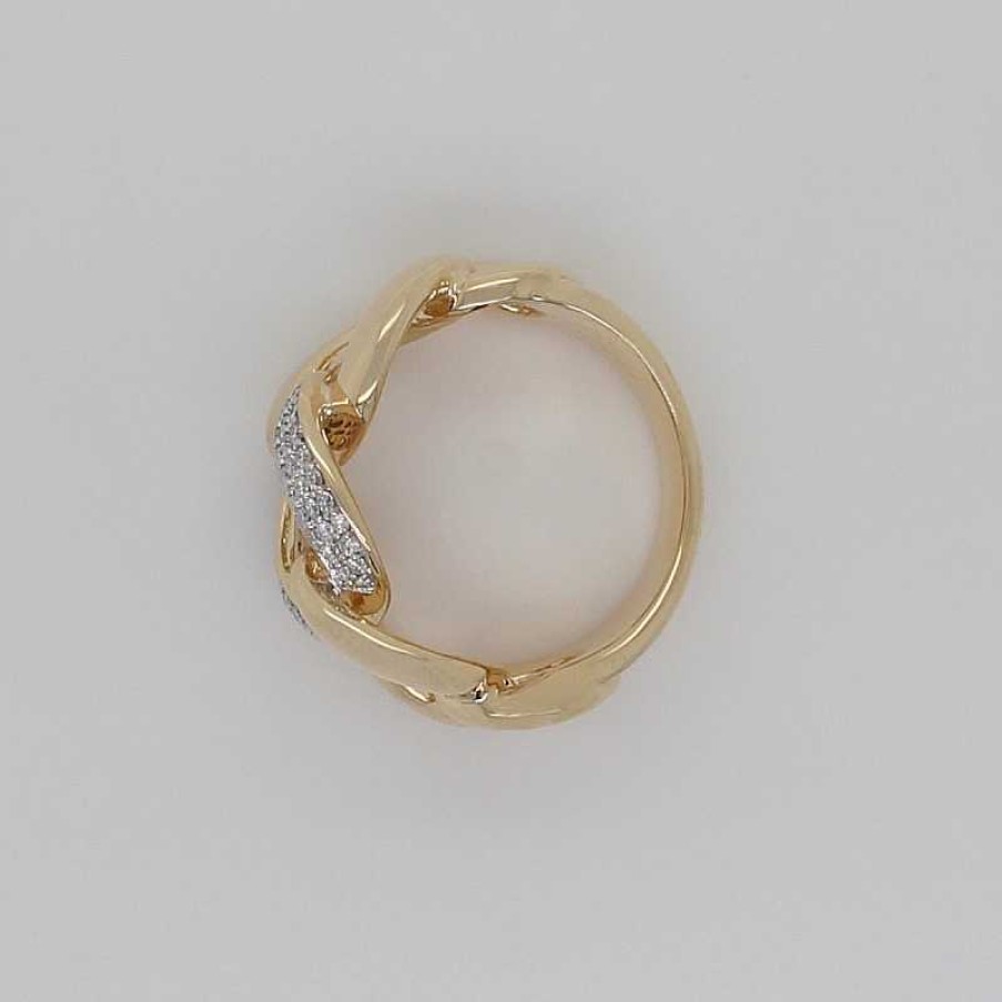 Ringe CH.ABRAMOWICZ | Diamantring Panzerketten Look Gelbgold 585 68 Brillanten 0,33Ct Tw/Vsi