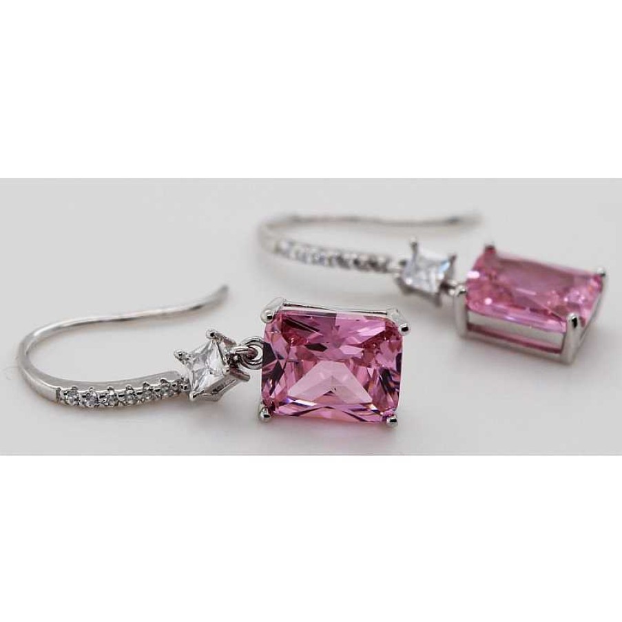 Ohrringe CH.ABRAMOWICZ | Ohrh Nger Silber 925 Pink Turmalin Und Diamant Brillant Synthesen