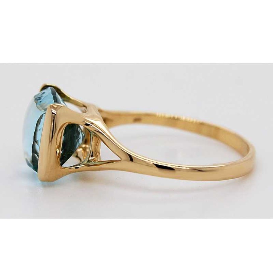 Ringe CH.ABRAMOWICZ | Designer Ring Gelbgold 585 Wasserblauer Blautopas Solit R 6.05Ct.