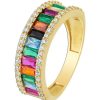 Ringe CH.ABRAMOWICZ | Rainbow Ring Gelbgold 333 Bunte Zirkonia Baguette/Brillantschliff