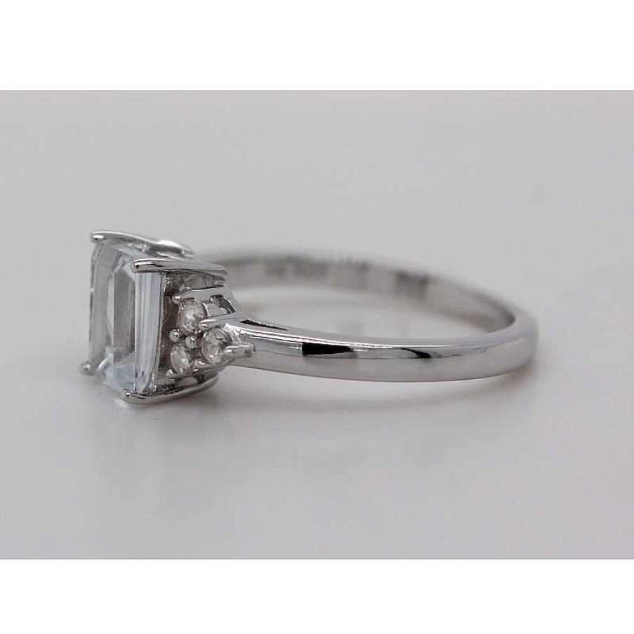 Ringe CH.ABRAMOWICZ | Ring Silber 925 1 Zirkon Edelstein Baguette Schliff 6 Wei E Zirkonia