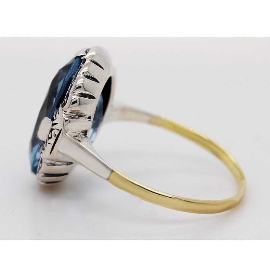 Ringe CH.ABRAMOWICZ | Damenring Gelbgold Wei Gold 333 Ozanblauer Synth. Spinell 7.50Ct