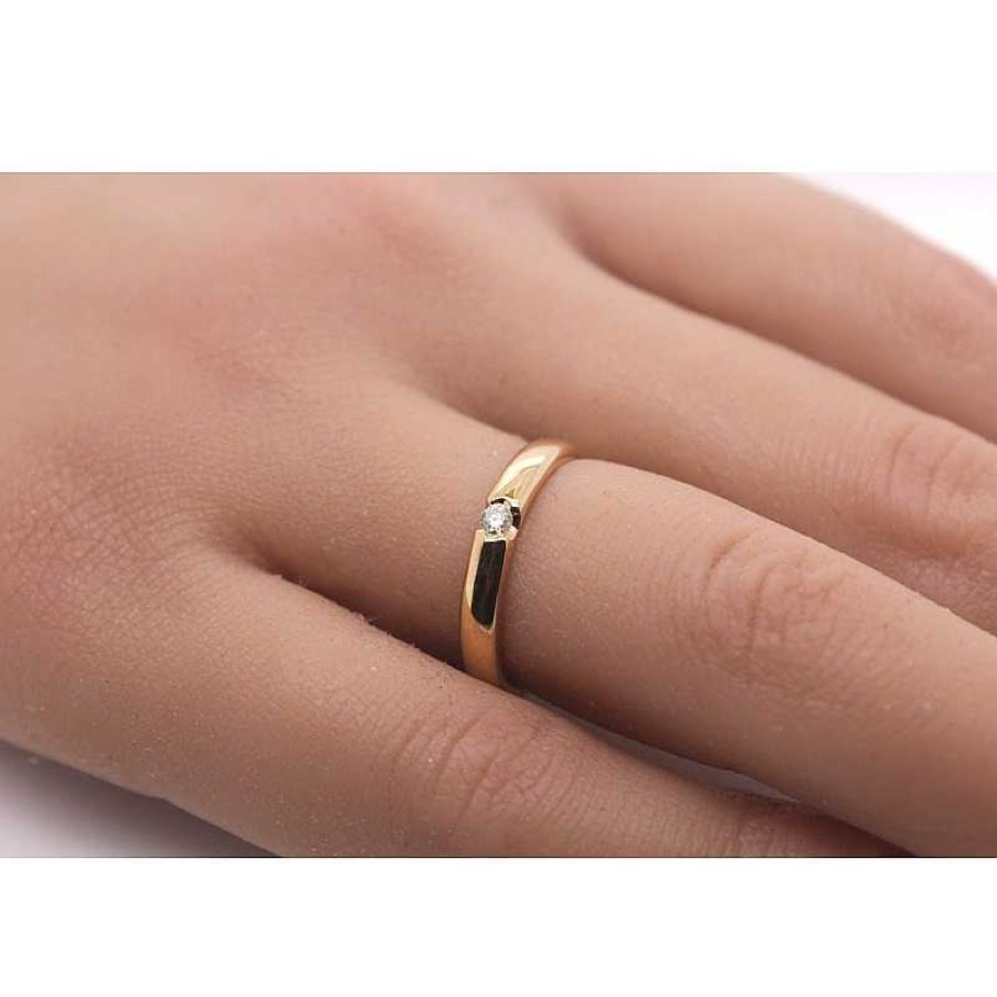 Ringe CH.ABRAMOWICZ | Brillantring Gelbgold 585 14 Karat Poliert 1 Brillant 0,05Ct W/Si