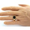 Ringe Statements for Men by Abramowicz | Ring Gelbgold 585 14 Karat Poliert Ovaler Schwarzer Onyx Edelstein