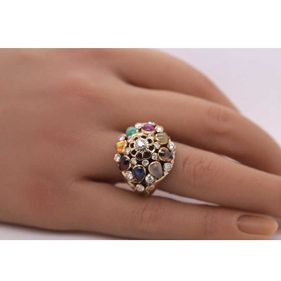 Ringe CH.ABRAMOWICZ | Ring Gelbgold 750 Princess Thai Harem Top Edelsteine Brillanten 6,8Ct