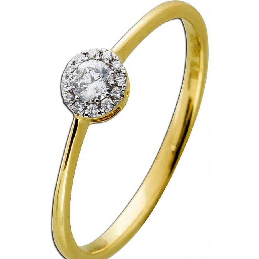 Ringe CH.ABRAMOWICZ | Brillantring Gelbgold 585 14 Karat 13 Brillanten 0,15Ct.Tw/Vsi