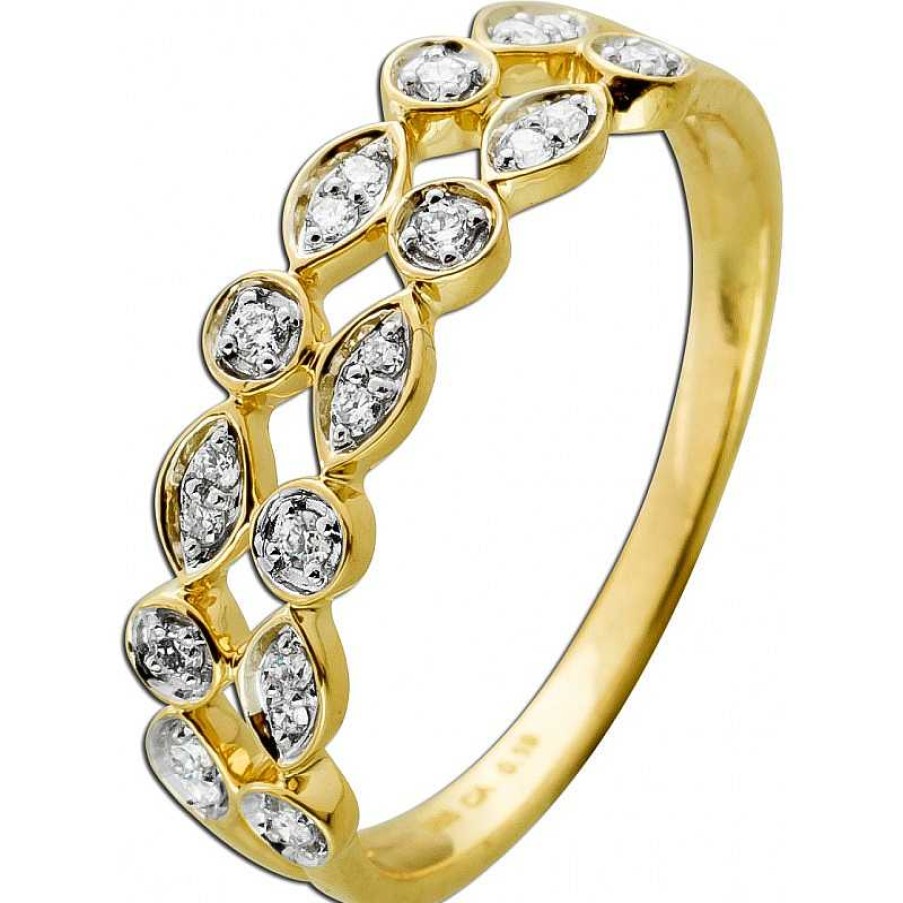 Ringe CH.ABRAMOWICZ | Diamantring Panzerketten Look Gelbgold 585 21 Brillanten 0,19Ct Tw/Vsi