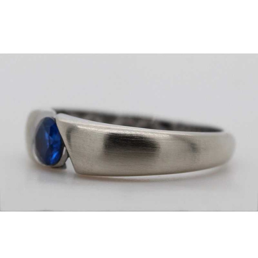 Ringe CH.ABRAMOWICZ | Solit Rring Wei Gold 333 Blauer Synthetischer Saphir