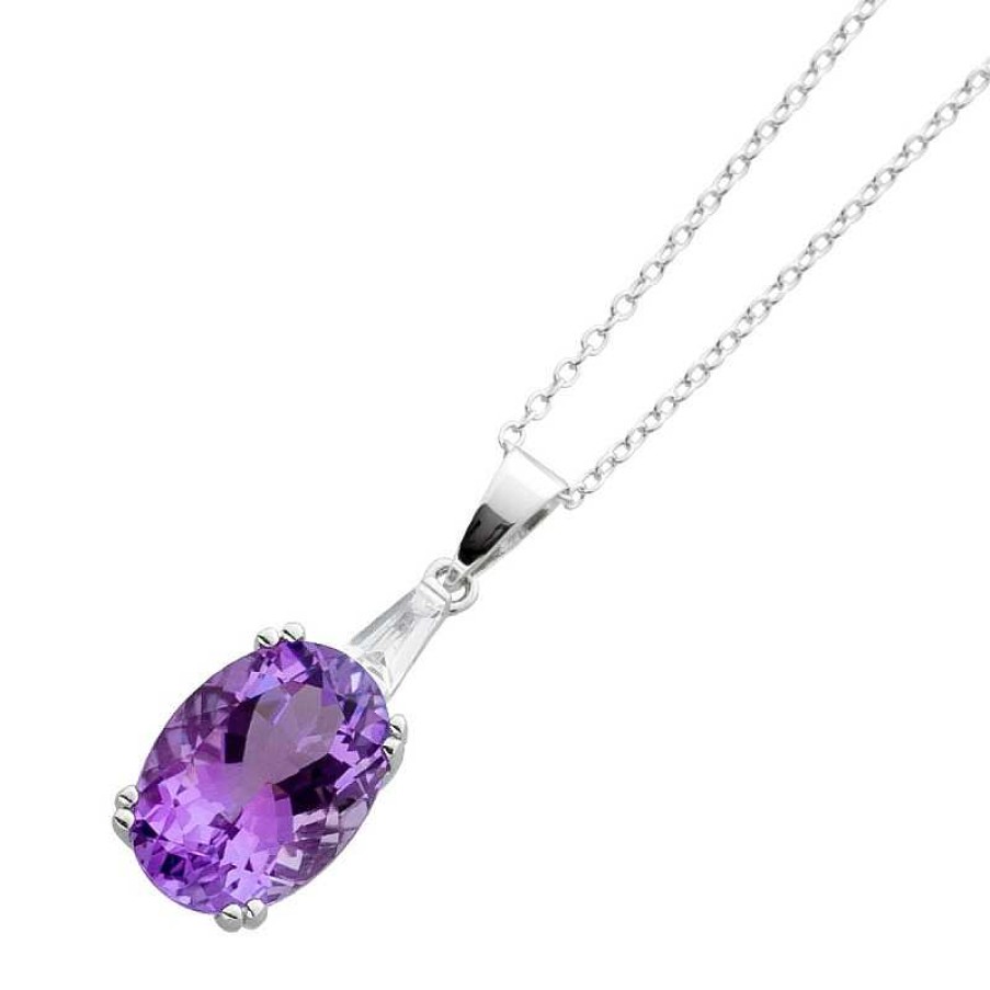 Halskette CH.ABRAMOWICZ | Lila Amethyst Ketten Anh Nger Violett Sterling Silber 925 Weisser Topas