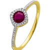 Ringe CH.ABRAMOWICZ | Rubinring Gelbgold 585 Rubin 0,50Ct 42 Brillanten 0,11Ct.Tw/Vsi