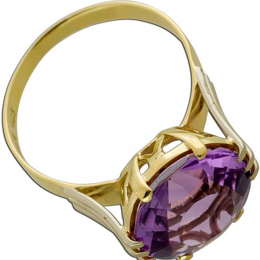 Ringe CH.ABRAMOWICZ | Edelsteinring Gelbgold 585 Amethyst 6,82Ct.Lila Leuchtend