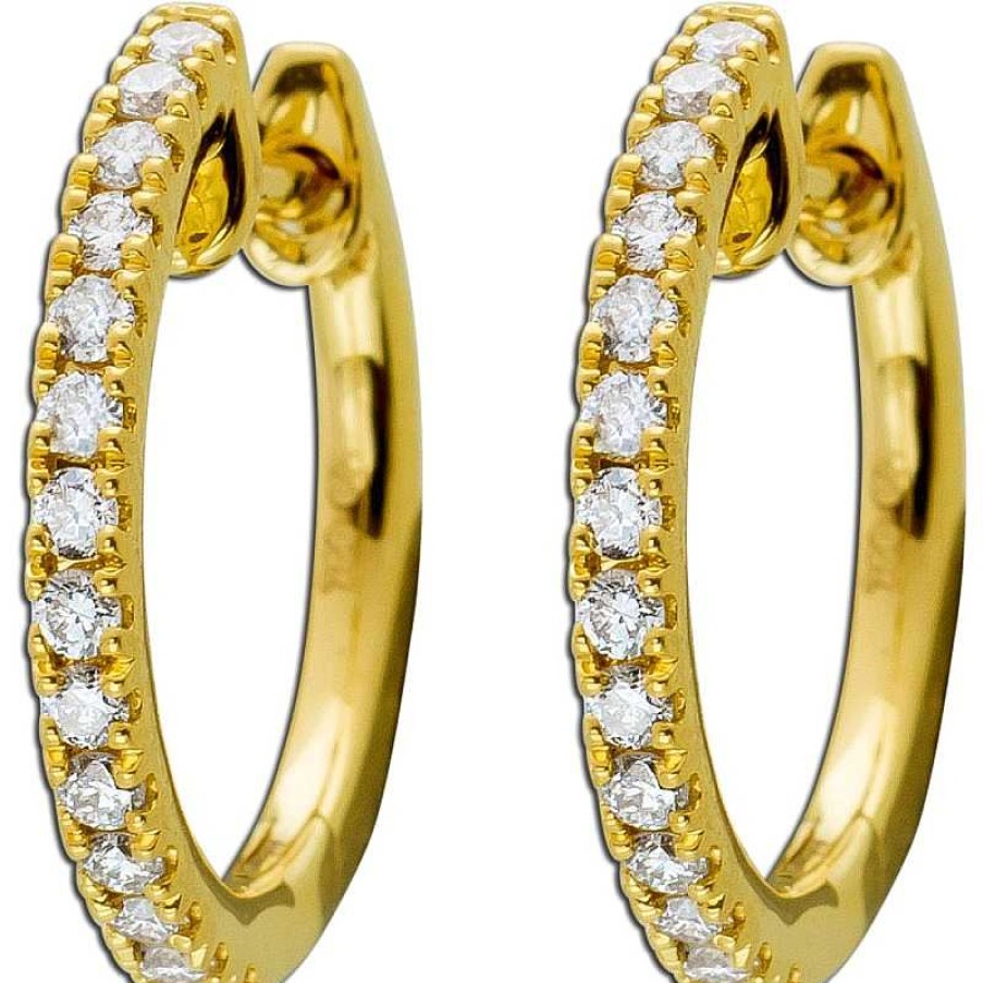 Ohrringe CH.ABRAMOWICZ | Diamant Creolen Gelbgold 750 28 Diamanten 0,33Ct W/Si