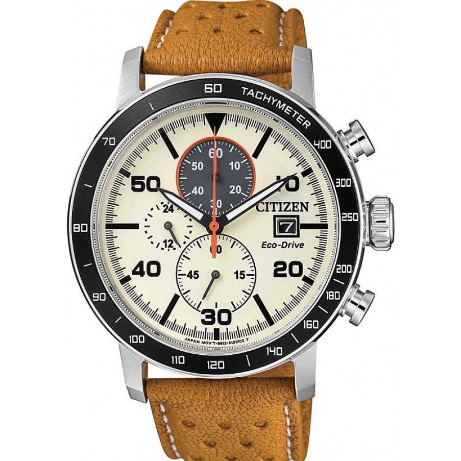 Uhren Citizen | Citizen Herrenuhr Ca0641-16X Eco Drive Chronograph Lederarmband Markenuhren