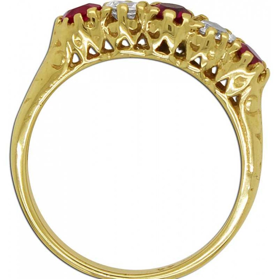 Ringe CH.ABRAMOWICZ | Antiker Ring 1920 Gelbgold 333 3 Spinell Edelsteine 2 Kristalle