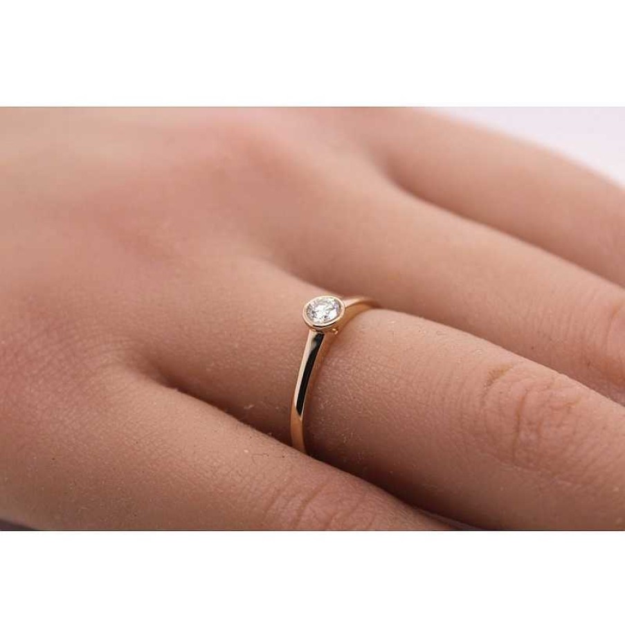 Ringe CH.ABRAMOWICZ | Brillantring Gelbgold585 14Karat 1Brillant 0,15Ct Tw/If Zargenfassung