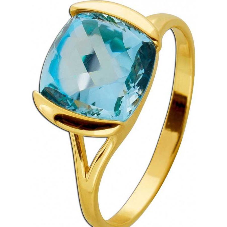 Ringe CH.ABRAMOWICZ | Designer Ring Gelbgold 585 Wasserblauer Blautopas Solit R 6.05Ct.