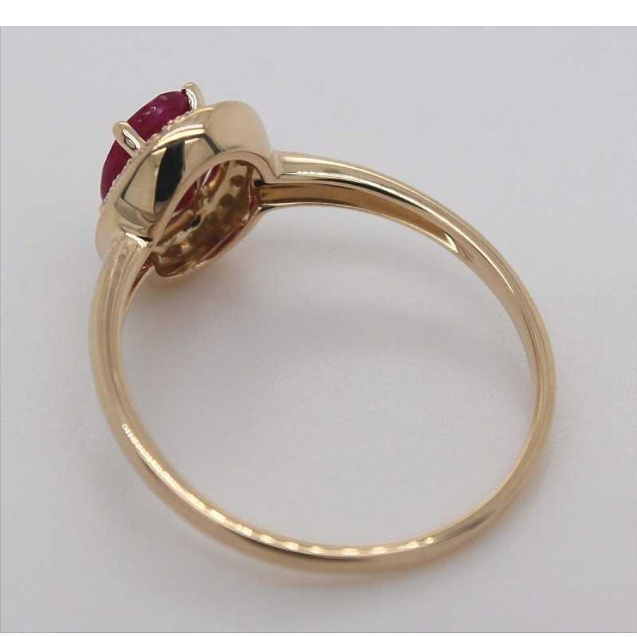 Ringe CH.ABRAMOWICZ | Edelsteinring Gelbgold 585 1 Rubin 20 Diamanten