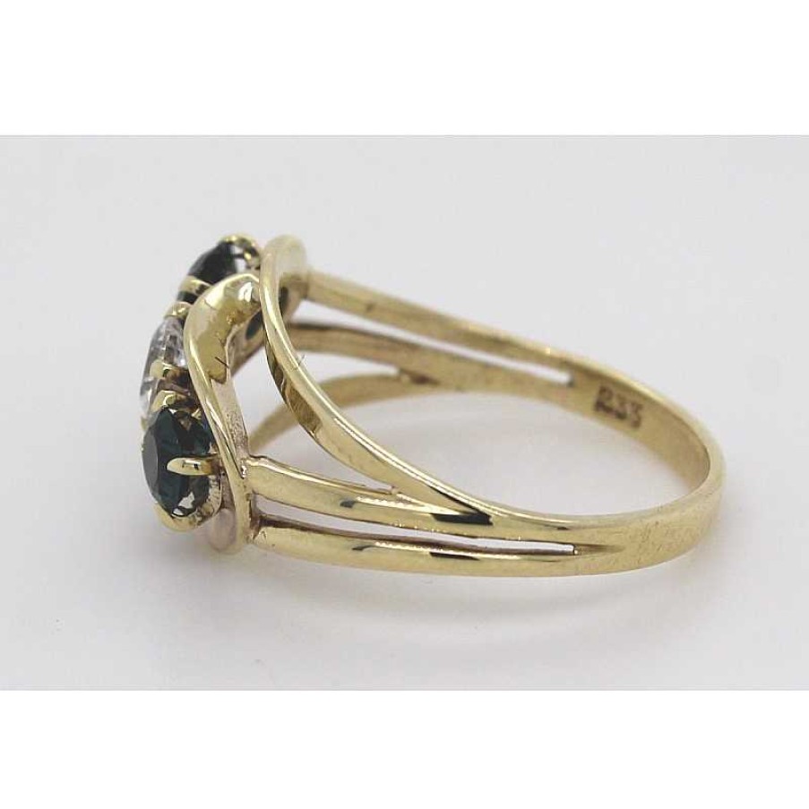 Ringe CH.ABRAMOWICZ | Turmalinring Gelbgold 8 Karat 2 Turmaline Gr Ne Edelsteine Ca.0,60Ct.