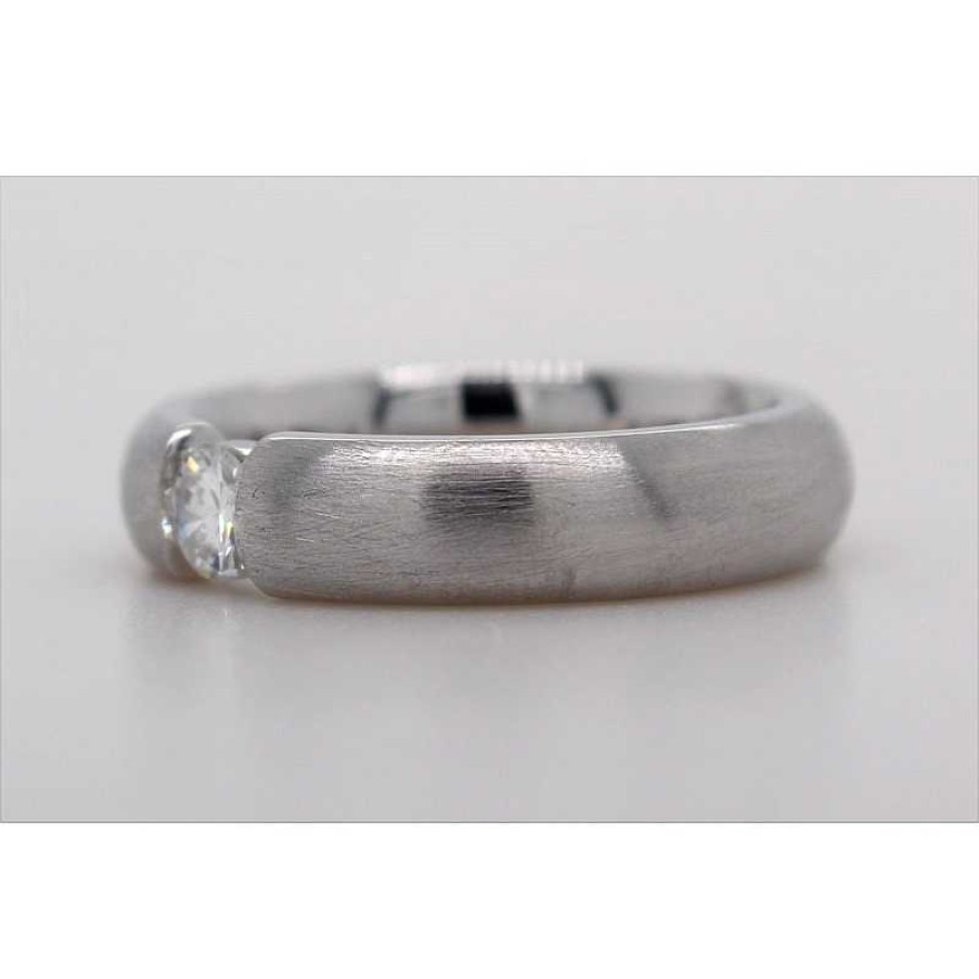 Ringe CH.ABRAMOWICZ | Verlobungsring Platin950 1Brillant 0,25Ct W/Si Spannringoptik Mattiert