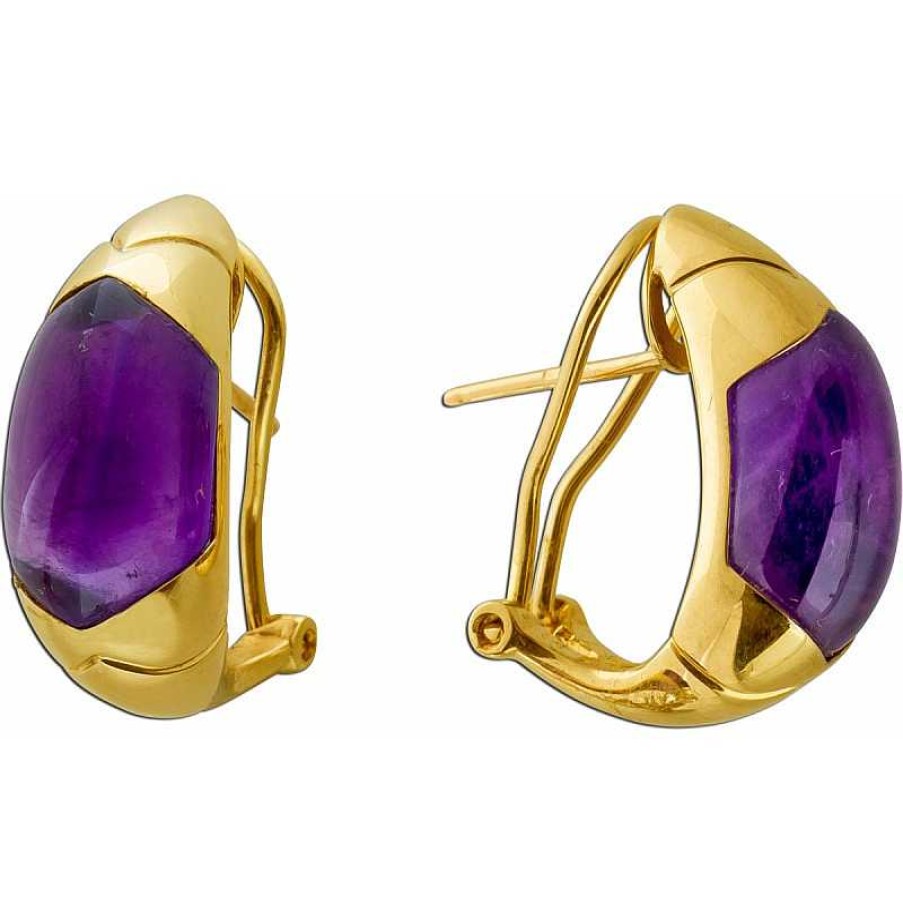 Ohrringe CH.ABRAMOWICZ | Amethyst Ohrstecker 585 Gelbgold Magenta Amethyst Edelsteine 14Ct.