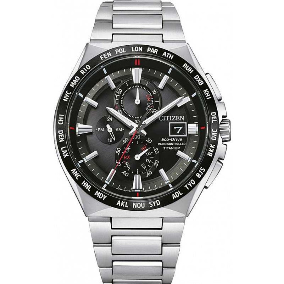 Uhren Citizen | Citizen Uhr At8234-85E Titan Eco-Drive Solar Funk-Armbanduhr F R Herren 45Mm 10 Bar Saphirglas