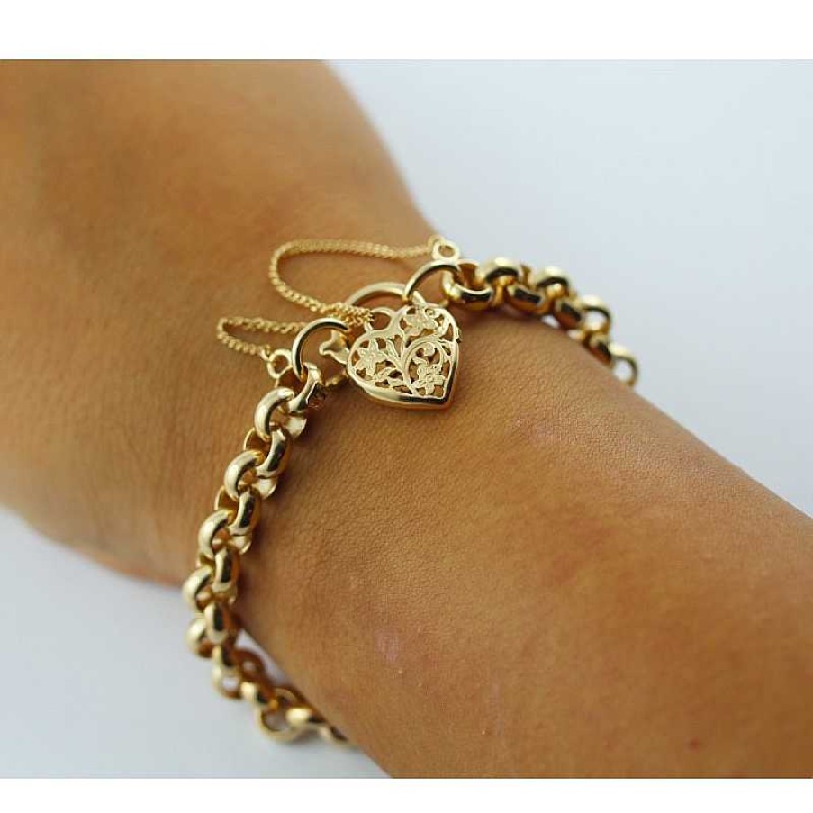 Armband UNO A ERRE | Uno A Erre Herzarmband Gelbgold 375 9 Karat Erbskette