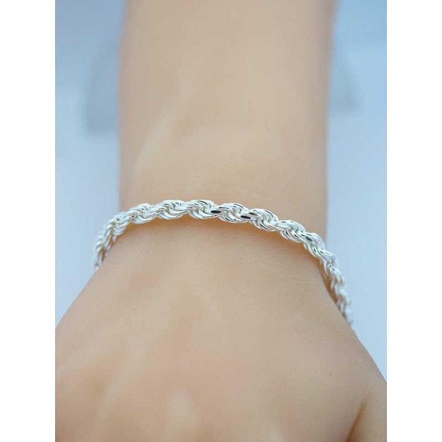 Armband CH.ABRAMOWICZ | Herrenkette Kordelkette Dookie Rope Halskette Armband Sterling Silber 925 Poliert Massiv Gedreht Rund