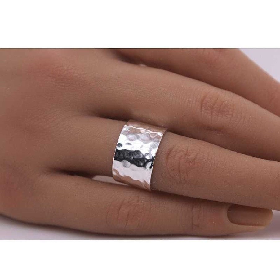 Ringe CH.ABRAMOWICZ | Damen Silber Ring Hammerschlag Optik Sterling Silber 925 Damenschmuck