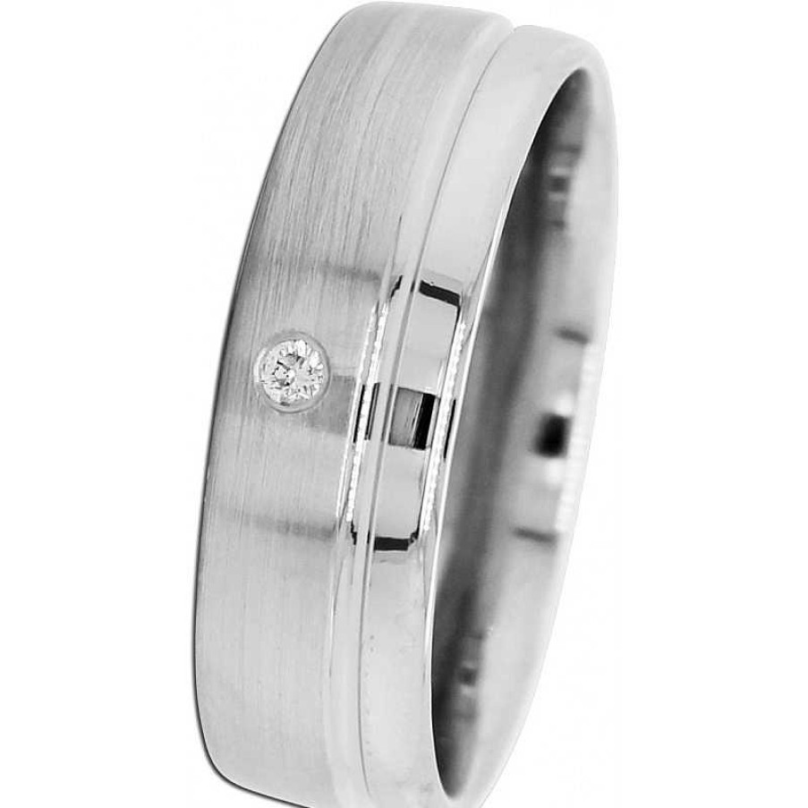 Ringe CH.ABRAMOWICZ | Solit R Ring Wei Gold 585 1 Diamant 0,02Ct. Tw/Vvs Mattiert/Poliert