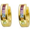 Ohrringe CH.ABRAMOWICZ | Klappcreolen Gelbgold 333 Granat Amethyst Blautopas Citrin Peridot