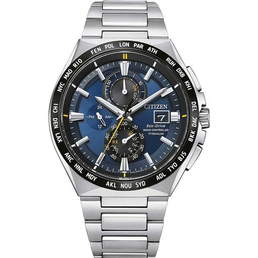 Uhren Citizen | Citizen At8234-85L Eco-Drive Solar Funkuhr F R Herren Titan Blau