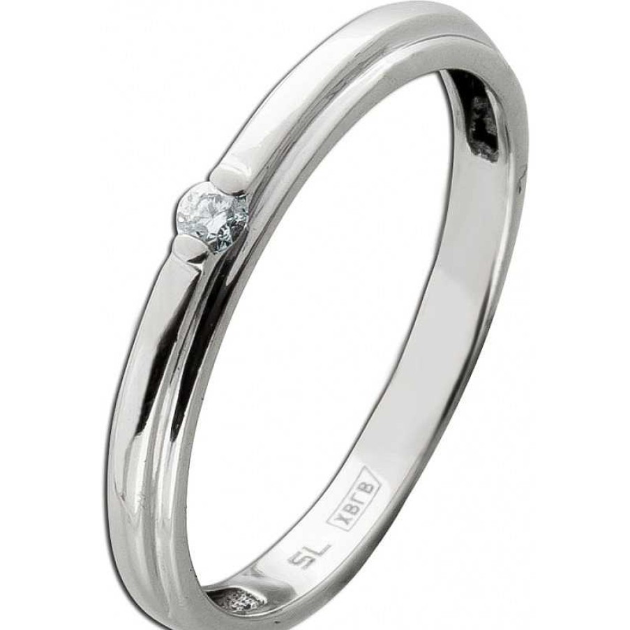 Ringe CH.ABRAMOWICZ | Solit Rring Wei Gold 585 1 Brillant 0,05Ct. Tw/Lp Poliert