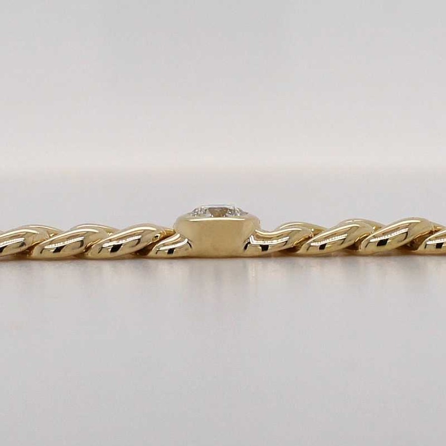 Armband CH.ABRAMOWICZ | Panzerarmband Gelbgold 585 14 Karat 7 Brillanten 1,75Ct Tw/Vsi Unisex