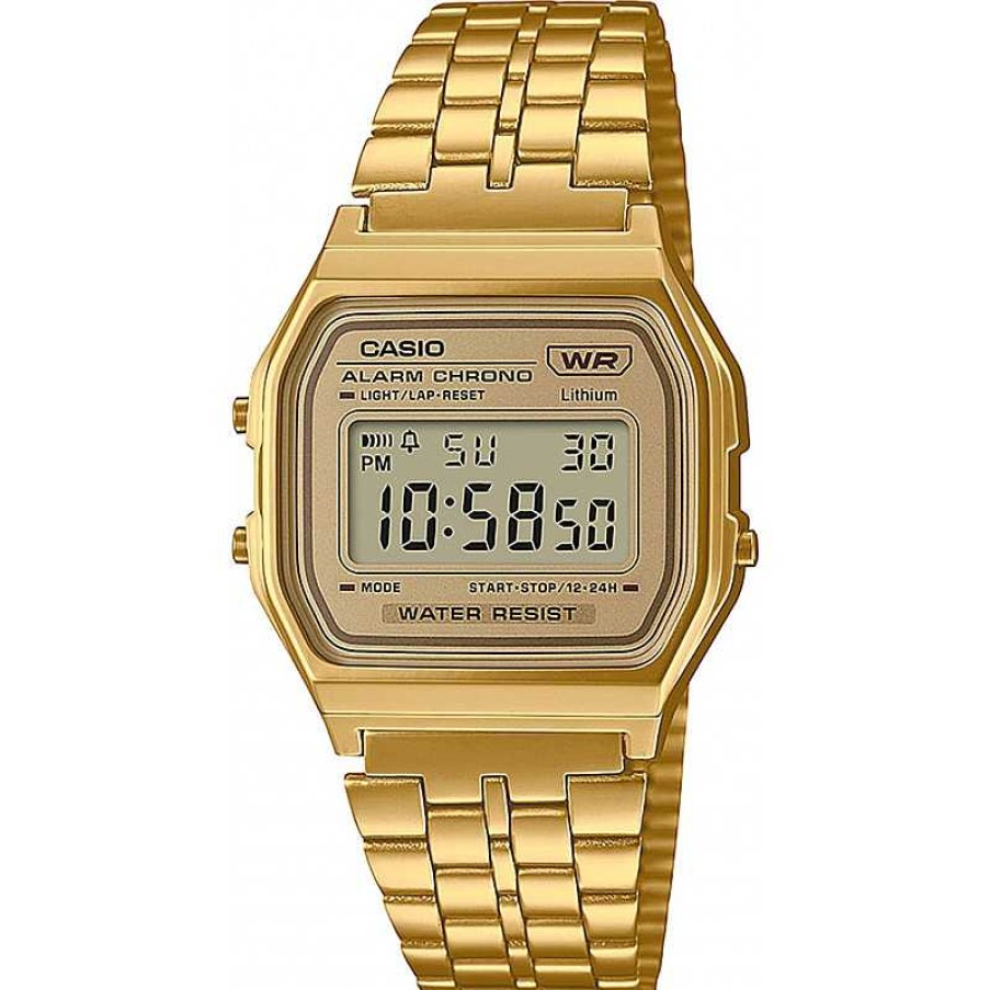 Uhren Casio | Casio Uhr A158Wetg-9Aef Goldfarbene Quartz Digitaluhr Herrenuhr Damenuhr