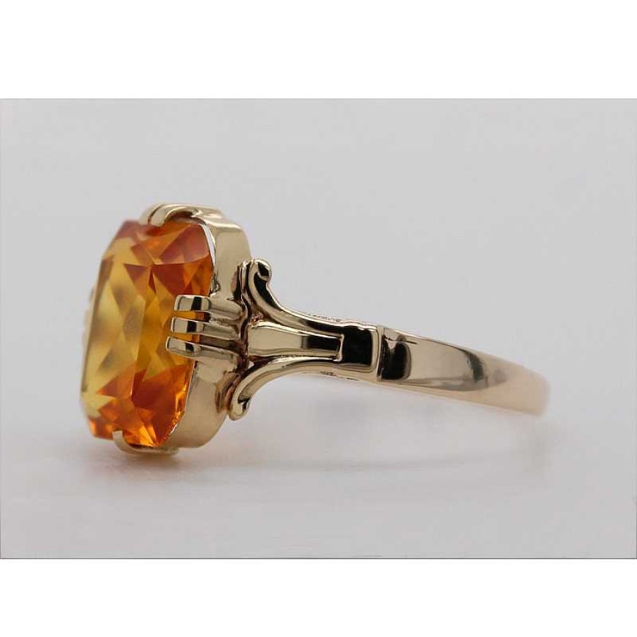 Ringe CH.ABRAMOWICZ | Damenring Gelbgold 585 Honiggelber Solit R Citrin 3.00Ct. Antik