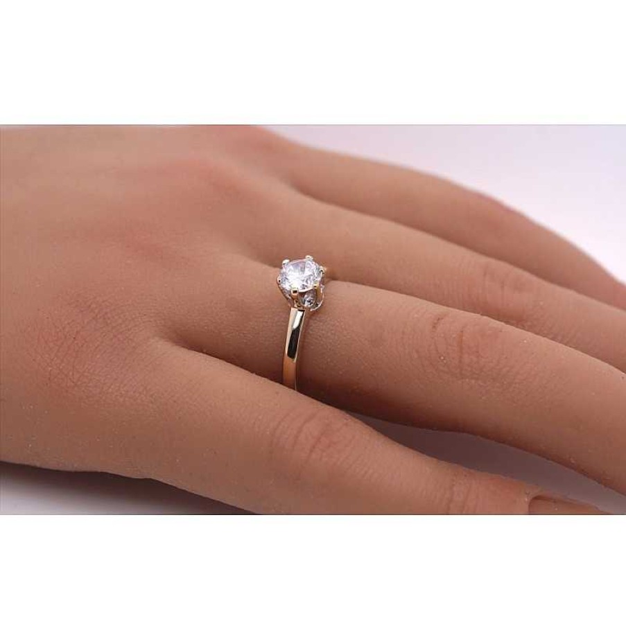 Ringe CH.ABRAMOWICZ | Solit Rring Gelbgold 585 1 Zirkonia 0,80Ct. Brillant Vollschliff