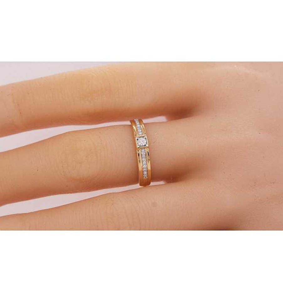 Ringe CH.ABRAMOWICZ | Diamantring Gelbgold 585 14 Karat 17 Diamanten 0,07Ct W/Si