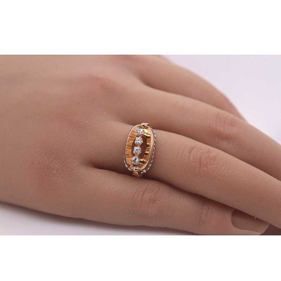 Ringe CH.ABRAMOWICZ | Antiker Topasring 1930 Gold Rosegold 18 Karat 4 Wei E Topase 0,36Ct.