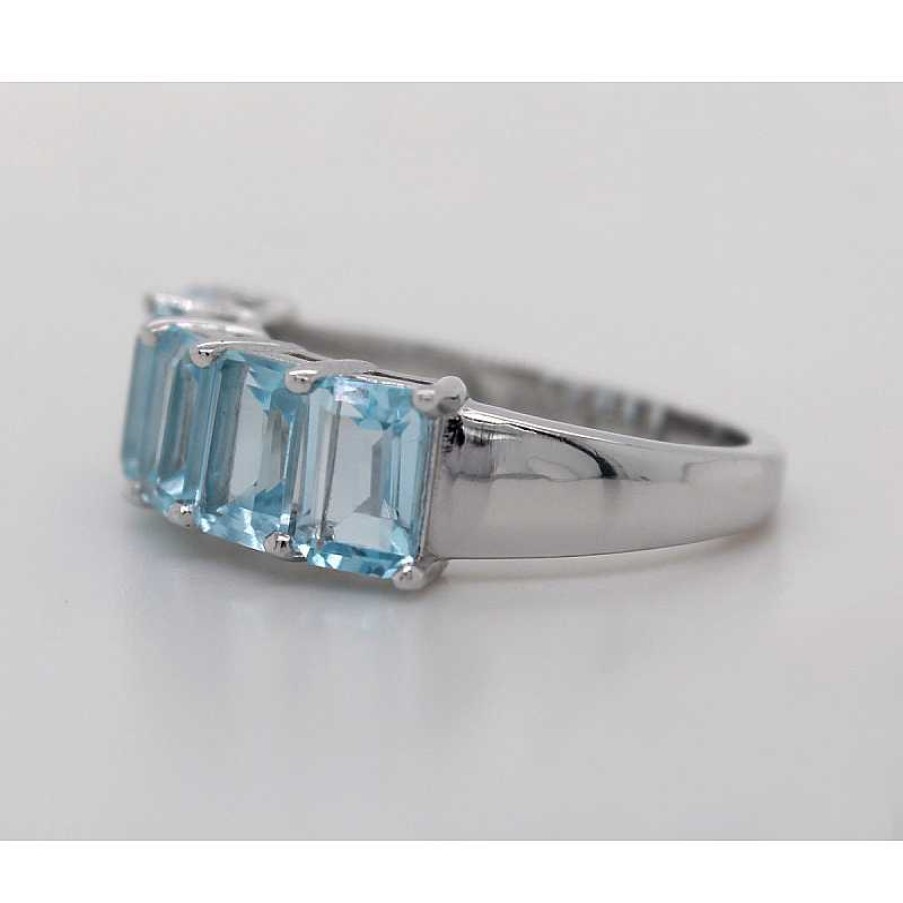 Ringe CH.ABRAMOWICZ | Ring Silber 925 5 Blautopas Edelsteine Poliert Rhodniniert