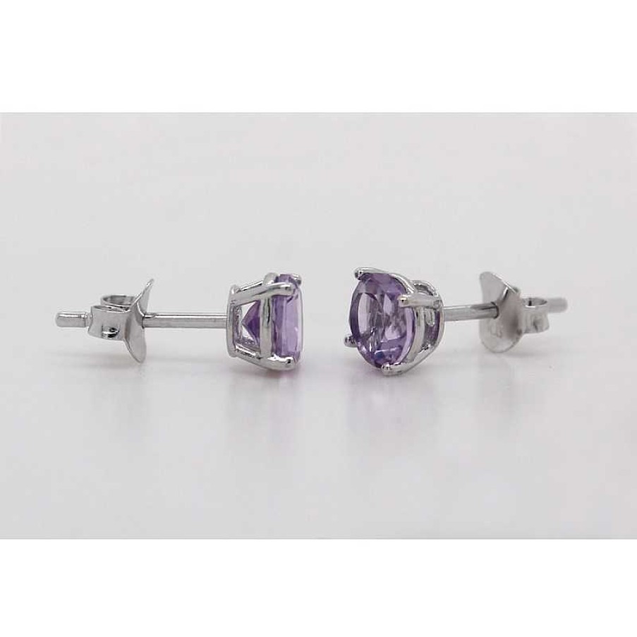 Ohrringe CH.ABRAMOWICZ | Ohrstecker Silber925 2 Brasilianische Amethyste Krappen Gefasst